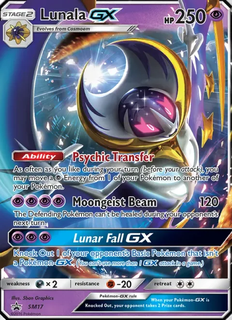 Lunala GX [Psychic Transfer | Moongeist Beam | Lunar Fall GX]