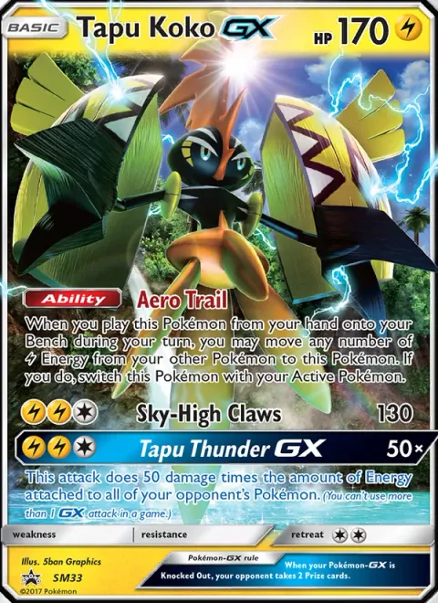 Tapu Koko GX [Aero Trail | Sky-High Claws | Tapu Thunder GX]