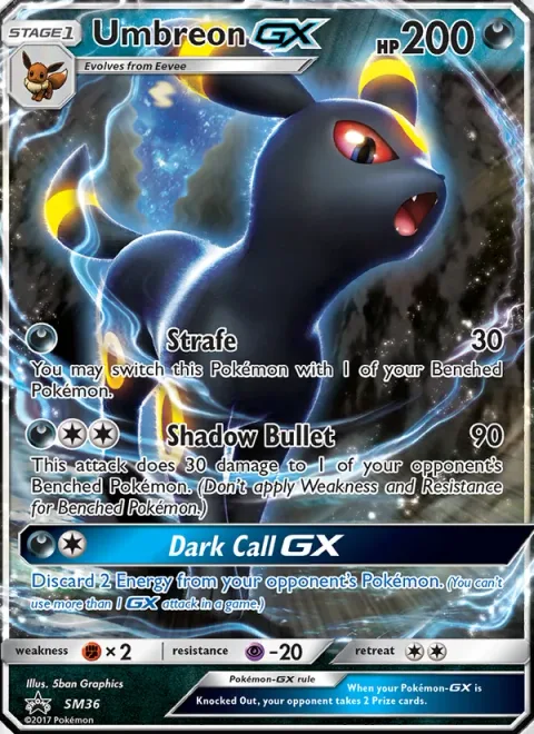 Umbreon GX [Strafe | Shadow Bullet | Dark Call GX]