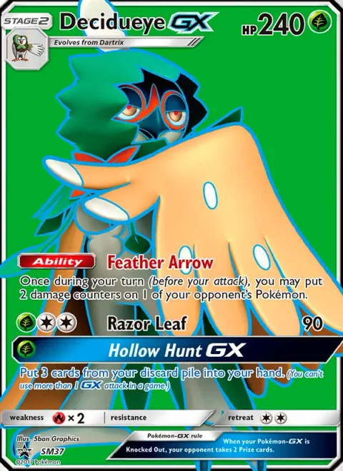 Decidueye GX [Feather Arrow | Razor Leaf | Hollow Hunt GX]