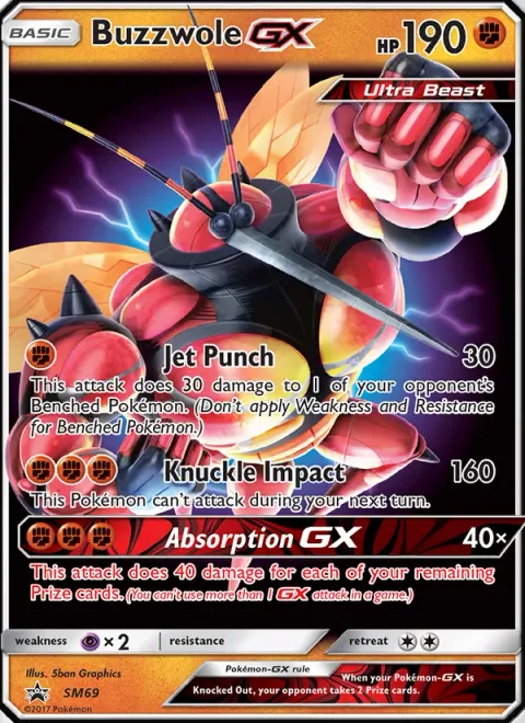 Buzzwole GX [Jet Punch | Knuckle Impact | Absorption GX]