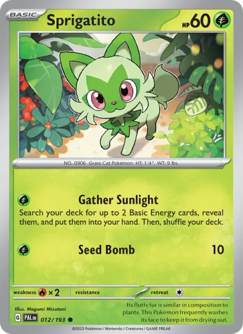 Sprigatito [Gather Sunlight | Seed Bomb]