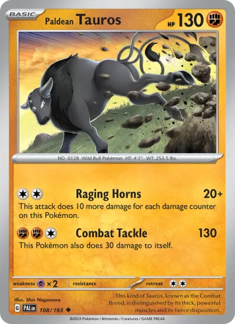 Paldean Tauros [Raging Horns | Combat Tackle]