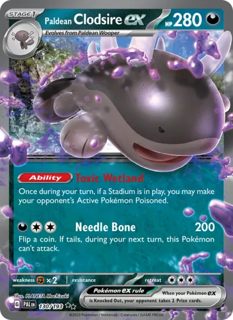 Paldean Clodsire ex [Toxic Wetland | Needle Bone]