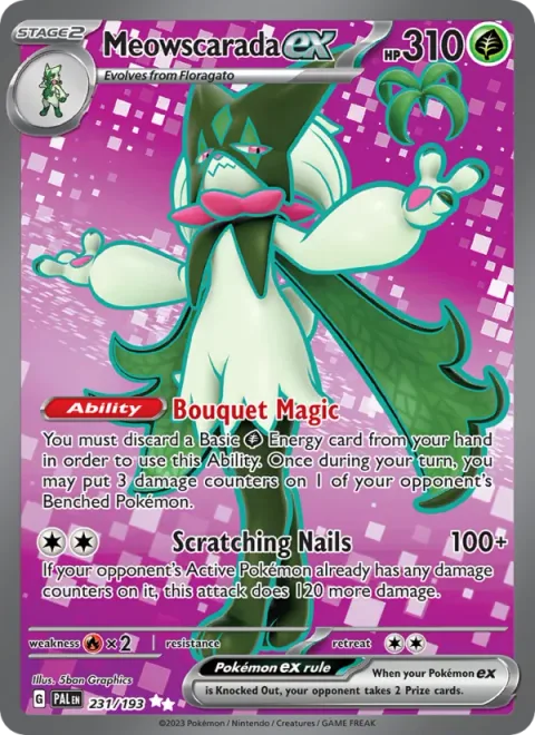 Meowscarada ex [Bouquet Magic | Scratching Nails]