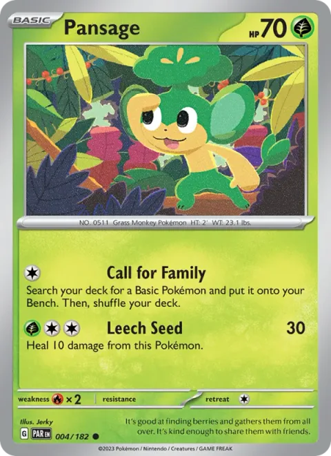 Pansage [Call for Family | Leech Seed]