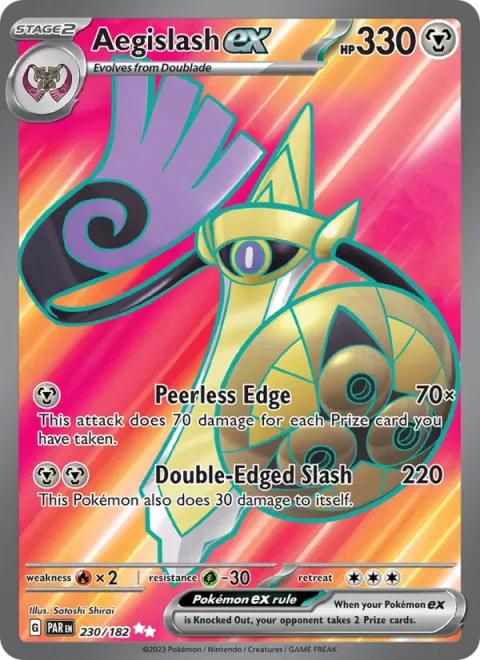 Aegislash ex [Peerless Edge | Double-Edged Slash]