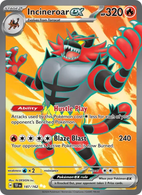 Incineroar ex [Hustle Play | Blaze Blast]