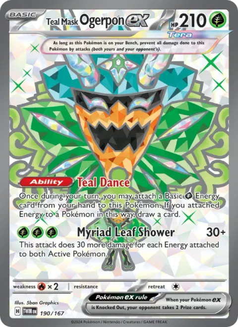 Teal Mask Ogerpon ex [Teal Dance | Myriad Leaf Shower]