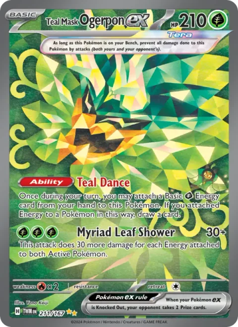Teal Mask Ogerpon ex [Teal Dance | Myriad Leaf Shower]
