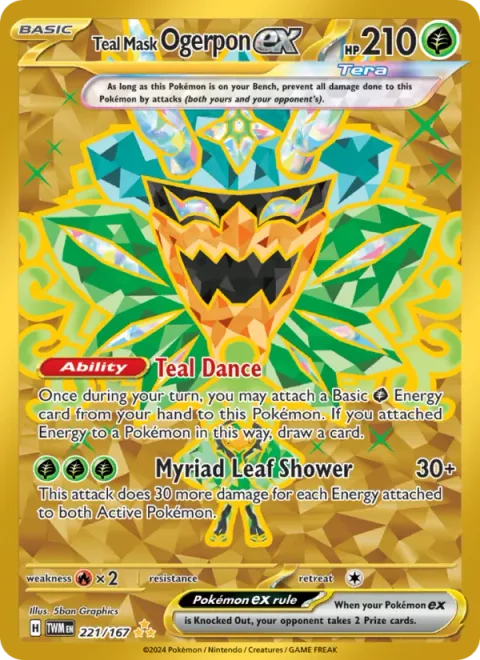 Teal Mask Ogerpon ex [Teal Dance | Myriad Leaf Shower]