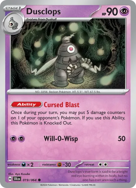 Dusclops [Cursed Blast | Will-O-Wisp]