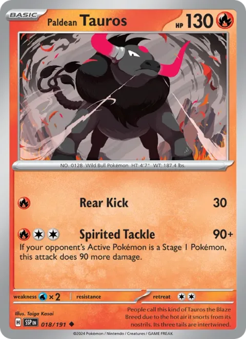 Paldean Tauros [Rear Kick | Spirited Tackle]