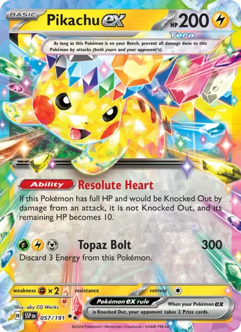 Pikachu ex [Resolute Heart | Topaz Bolt]