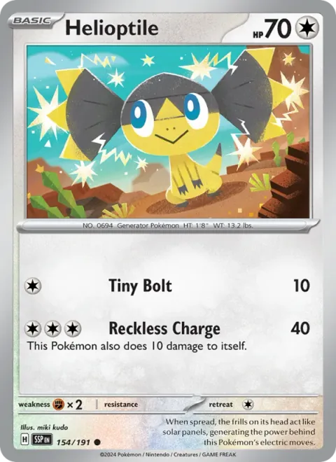Helioptile [Tiny Bolt | Reckless Charge]