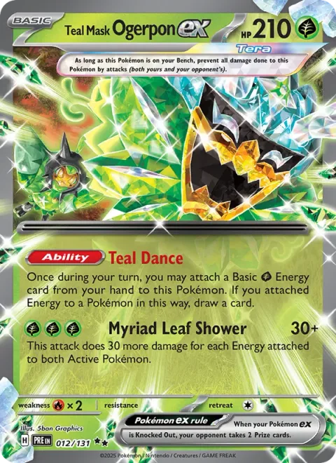Teal Mask Ogerpon ex [Teal Dance | Myriad Leaf Shower]