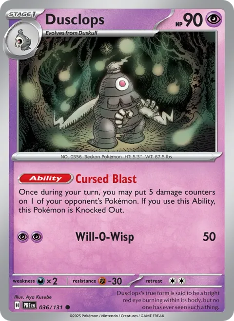 Dusclops [Cursed Blast | Will-O-Wisp]