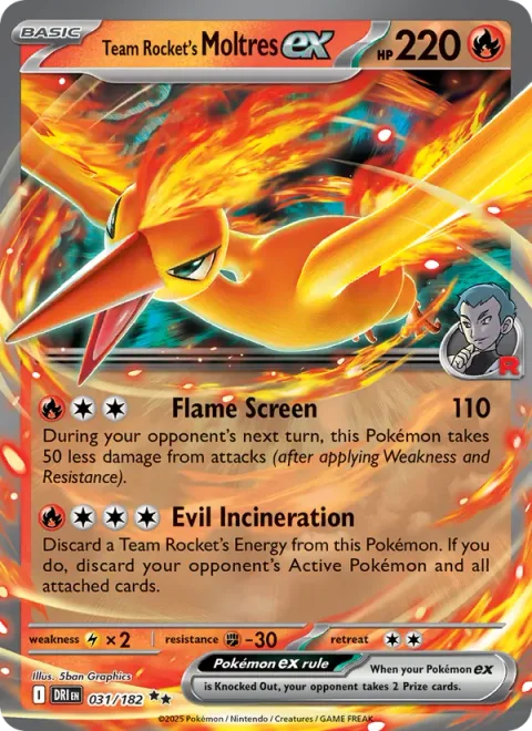 Team Rocket's Moltres ex [Flame Screen | Evil Incineration]