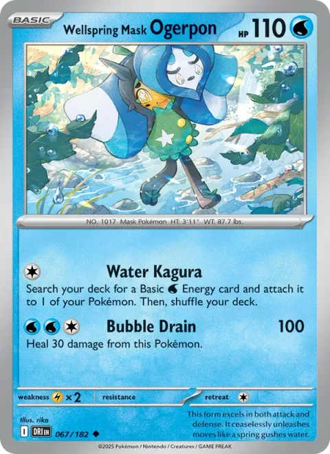 Wellspring Mask Ogerpon [Water Kagura | Bubble Drain]