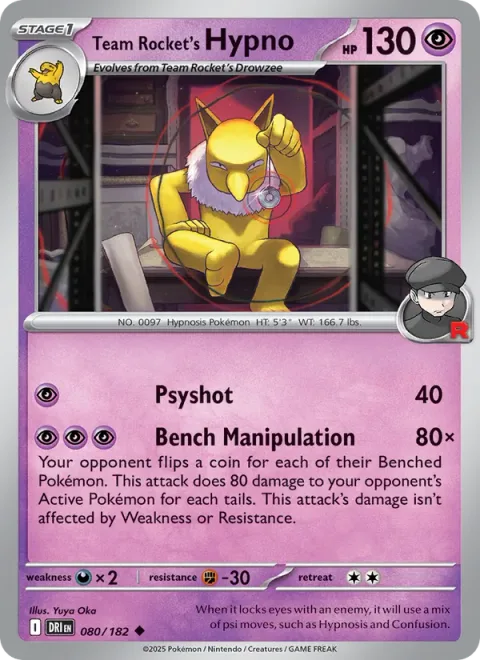 Team Rocket's Hypno [Psyshot | Bench Manipulation]