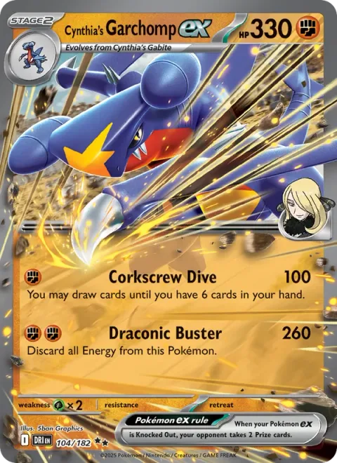 Cynthia's Garchomp ex [Corkscrew Dive | Draconic Buster]
