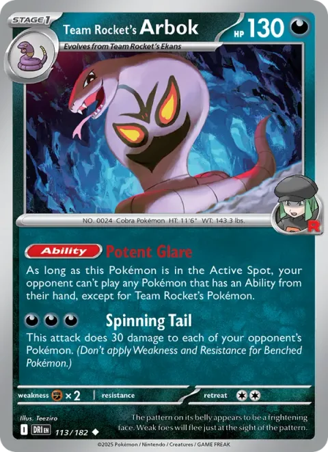 Team Rocket's Arbok [Potent Glare | Spinning Tail]