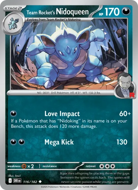 Team Rocket's Nidoqueen [Love Impact | Mega Kick]