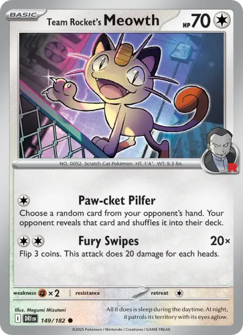Team Rocket's Meowth [Paw-cket Pilfer | Fury Swipes]