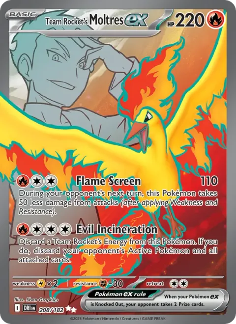 Team Rocket's Moltres ex [Flame Screen | Evil Incineration]