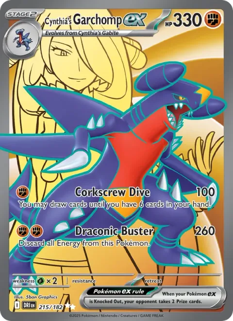 Cynthia's Garchomp ex [Corkscrew Dive | Draconic Buster]