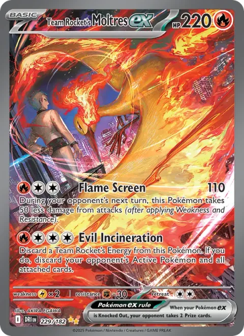 Team Rocket's Moltres ex [Flame Screen | Evil Incineration]