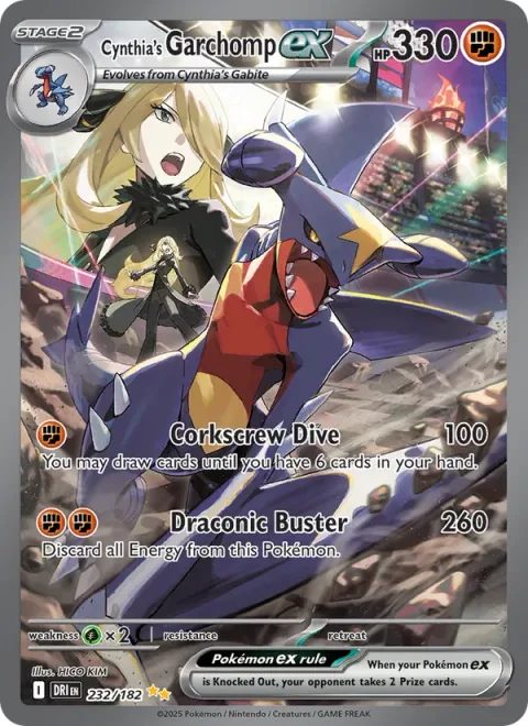 Cynthia's Garchomp ex [Corkscrew Dive | Draconic Buster]