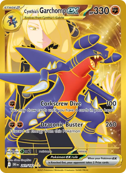 Cynthia's Garchomp ex [Corkscrew Dive | Draconic Buster]
