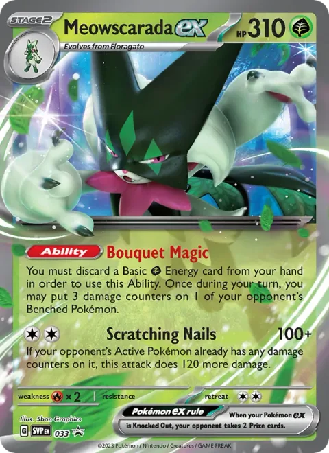 Meowscarada ex [Bouquet Magic | Scratching Nails]
