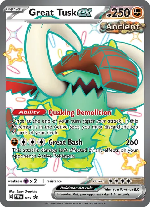 Great Tusk ex [Quaking Demolition | Great Bash]
