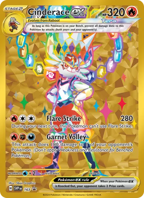 Cinderace ex [Flare Strike | Garnet Volley]