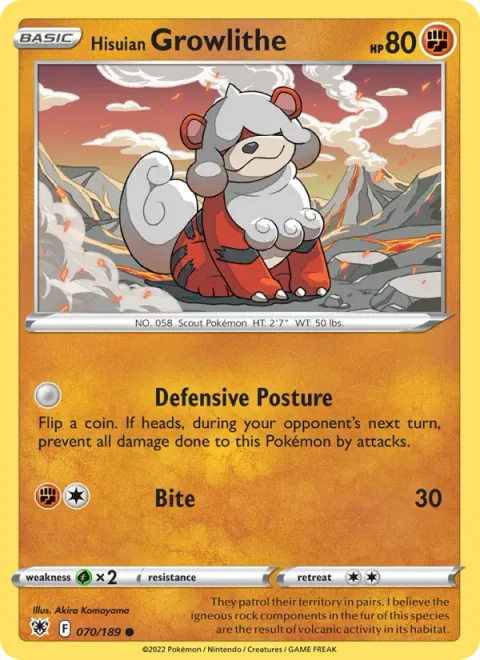 Hisuian Growlithe [Defensive Posture | Bite]