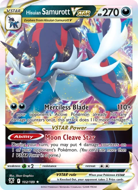 Hisuian Samurott VSTAR [Merciless Blade | Moon Cleave Star]