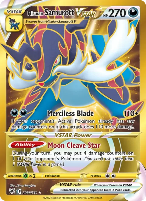 Hisuian Samurott VSTAR [Merciless Blade | Moon Cleave Star]
