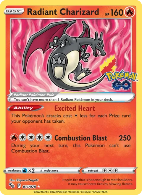 Radiant Charizard [Excited Heart | Combustion Blast]