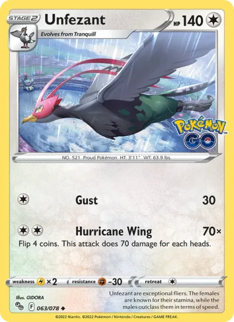 Unfezant [Gust | Hurricane Wing]