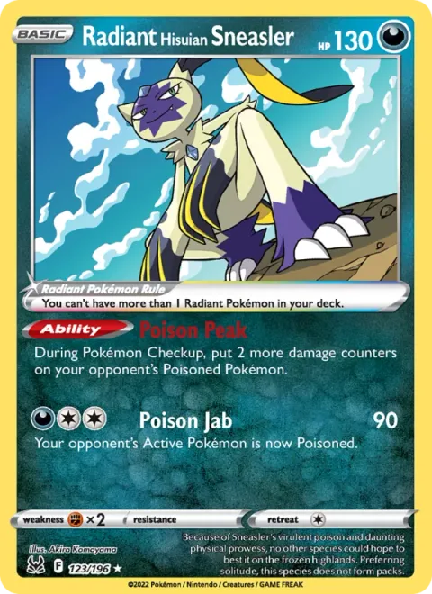 Radiant Hisuian Sneasler [Poison Peak | Poison Jab]