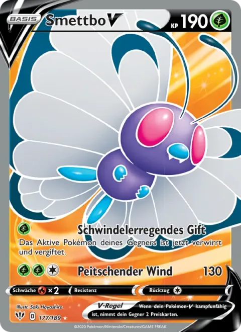 Butterfree V [Dizzying Poison | Blasting Wind]