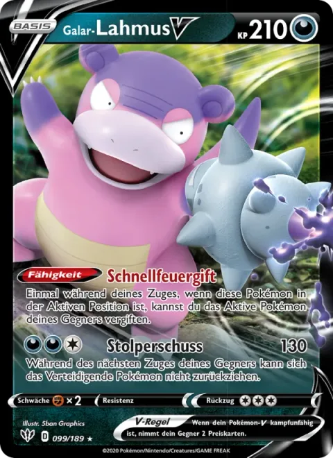 Galarian Slowbro V [Rapid-Fire Poison | Tripping Shot]