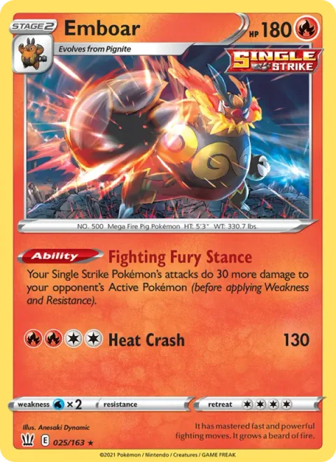 Emboar [Fighting Fury Stance | Heat Crash]