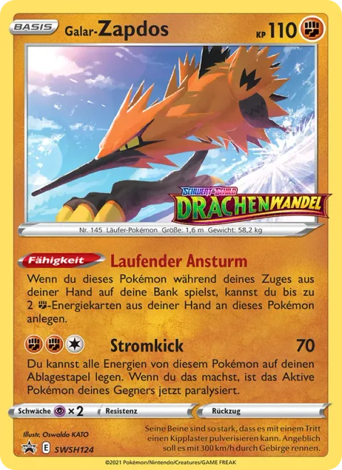 Galarian Zapdos [Strong Legs Charge | Zapper Kick]