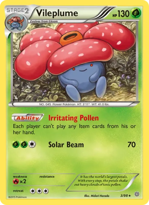 Vileplume [Irritating Pollen | Solar Beam]