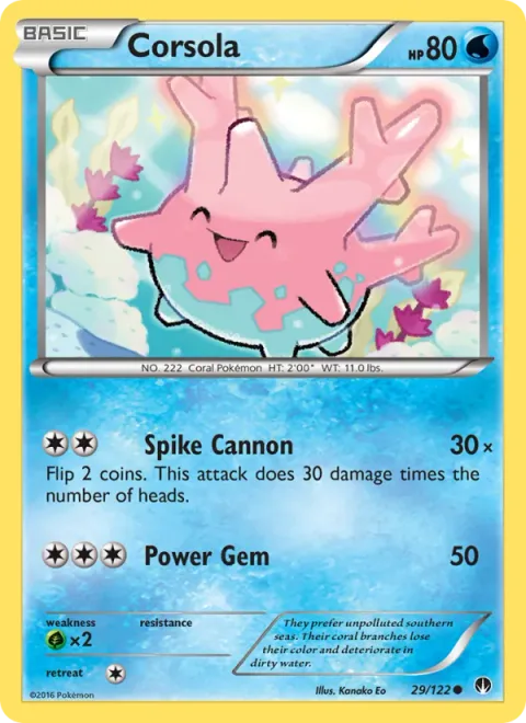 Corsola [Spike Cannon | Power Gem]
